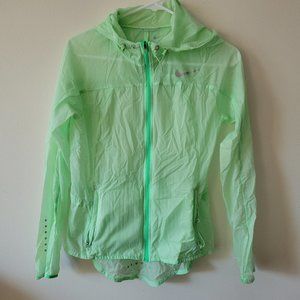 Nike Green Hooded Windbreaker Jacket in XS